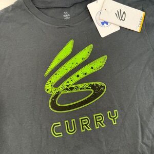 Under Armour Curry Logo T Shirt Youth Large Black Graphic Tee NWT